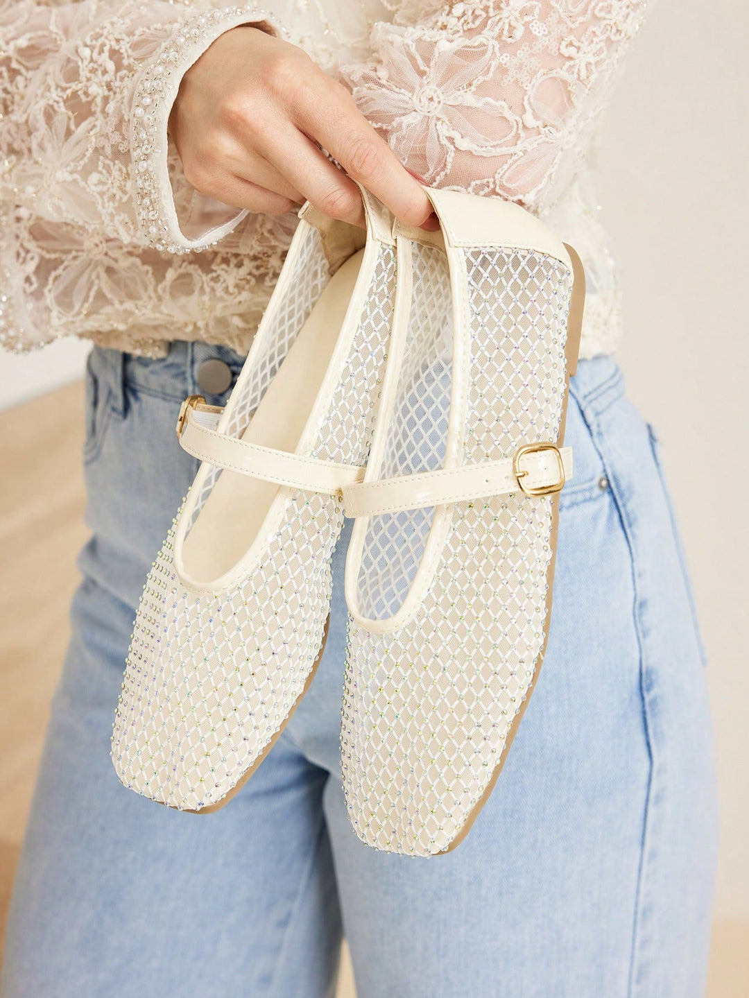 Zarina Crystal Ballet Flats